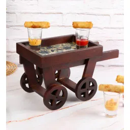 the home co. Green Mdf wood & Iron 15 Inch Triangle Appetizer Platters-picture-10