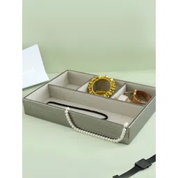 THE HOME CO. Silver Toned & White Textured Jewellery Organiser-image-12