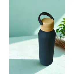THE HOME CO. Teal Green Airtight Water Bottle With Bamboo Lid & Handle - 500 ml-picture-34