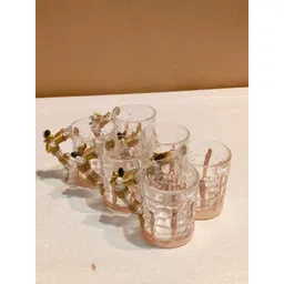 THE HOME CO. Transparent Handcrafted Textured Glass Transparent Cups Set of Cups and Mugs-picture-27