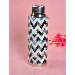 THE HOME CO. White & Brown Single Stainless Steel Printed Water Bottle-image-49