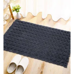 Grey Solid Cotton 22 x 34 Inches Anti Skid Door Mat by The Home Talk-picture-34