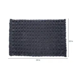 Grey Solid Cotton 22 x 34 Inches Anti Skid Door Mat by The Home Talk image 3