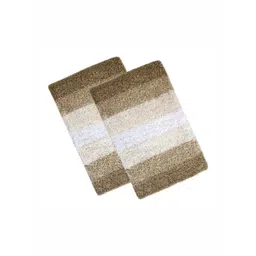 THE HOME TALK Beige & White 2 Pieces 1300 GSM Cotton Bath Rug-picture-13
