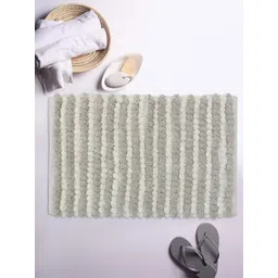 THE HOME TALK Grey & White Striped Anti Skid Bath Rugs-picture-19