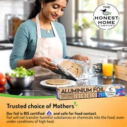 the honest home company The Honest Home Co. | Aluminium Foil 42 Meters, 11 microns | BIS Certified | Pack of 2 (21M + 21M) image 3
