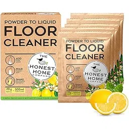 the honest home company The Honest Home Co. | Floor Cleaner Powder-To-Liquid Refills | 2.5 Litres | Kills 99.9% Germs | 5 Sachets of Floor Cleaners Liquids (500ml/sachet) - Lemon-picture-15