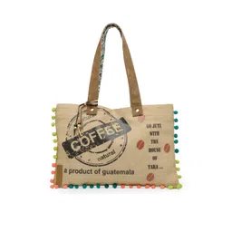 The House of Tara Beige Printed Jute Shoulder Bag-picture-16