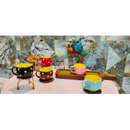 the india style white Yellow pari #50 Ceramic Coffee Mug image 3