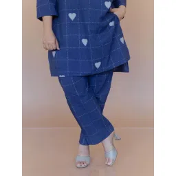 The Indian Ethnic Co Blue Cotton Straight Fit Printed Pants-picture-25