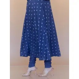 The Indian Ethnic Co Blue Slub Cotton Slim Fit Churidar-picture-24