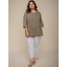 THE INDIAN ETHNIC CO Floral Print Ethnic Cotton Top-picture-12