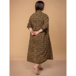 THE INDIAN ETHNIC CO Floral Print Shirt Midi Dress image 2