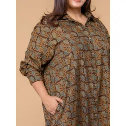 THE INDIAN ETHNIC CO Floral Print Shirt Midi Dress image 3
