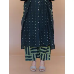 The Indian Ethnic Co Green Dabu Handblock Printed Cotton Straight Pant-picture-36