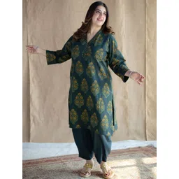 THE INDIAN ETHNIC CO Women Floral Print Loose Fit Cotton Salwar-picture-17