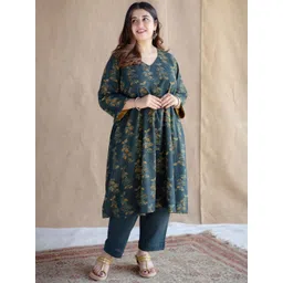 THE INDIAN ETHNIC CO Women Floral Print Straight Fit Cotton Salwar-picture-18