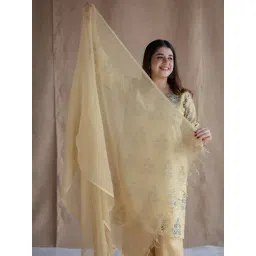 The Indian Ethnic Co Yellow Cotton Duppatta-picture-40