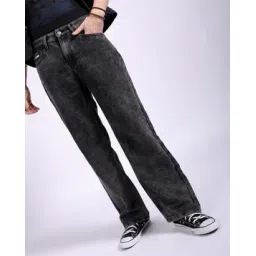 Men Heavily Washed Baggy Fit Jeans-image-0