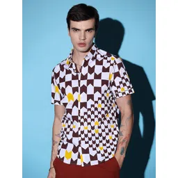 The Indian Garage Co Abstract Printed Slim Fit Pure Cotton Shirt-picture-18