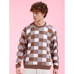 The Indian Garage Co Checked Acrylic Pullover-picture-34