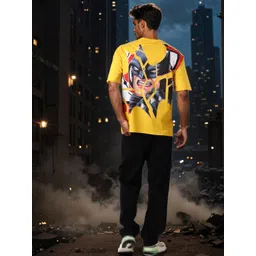 The Indian Garage Co Men Batman Graphic Printed Round Neck Cotton Relaxed Fit T-shirt-picture-39