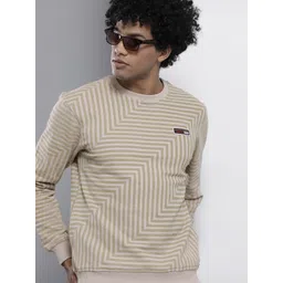 The Indian Garage Co Men Beige Striped Sweatshirt-image-48