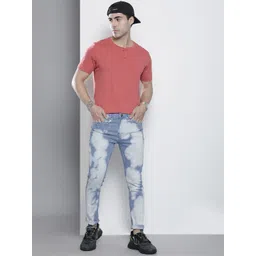 The Indian Garage Co Men Blue Slim Fit Acid Wash Stretchable Jeans-picture-41