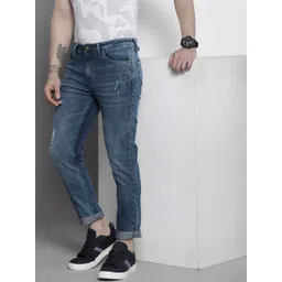 The Indian Garage Co Men Blue Slim Fit Stretchable Jeans-picture-15