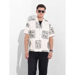 The Indian Garage Co Men Conversational Printed Cuban Collar Casual Shirt-picture-23