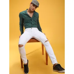 The Indian Garage Co Men Green Solid Casual Shirt-picture-22