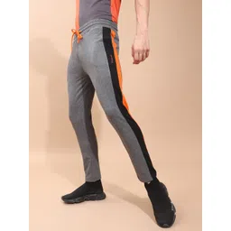 The Indian Garage Co Men Grey Solid Slim-Fit Track Pants With Side Piping-picture-32