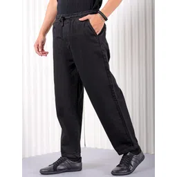 the indian garage co. Men Loose Fit Mid Rise Black Jeans-picture-11