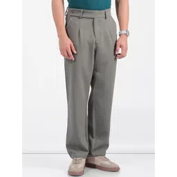 The Indian Garage Co Men Loose Fit Pleated Trousers-picture-27