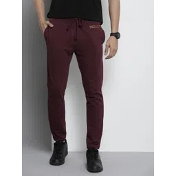 The Indian Garage Co Men Maroon Solid Joggers-picture-37