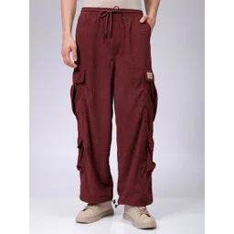 The Indian Garage Co Men Mid-Rise Flared Cargos Trousers-picture-41