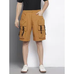 The Indian Garage Co Men Mid-Rise Pure Cotton Relaxed Fit Cargo Shorts-picture-23