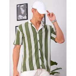 The Indian Garage Co Men Opaque Striped Casual Shirt-image-23