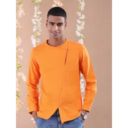 The Indian Garage Co Men Orange Gotta Patti Floral Anarkali Kurta-picture-35