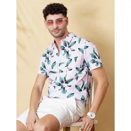 The Indian Garage Co Men Pink Regular Fit Floral Printed Opaque Casual Shirt-picture-41