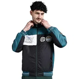 the indian garage co Men Polyester Standard Length Regular Fit Colourblocked Bomber Jackets-picture-46