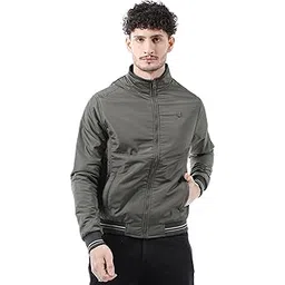 the indian garage co Men Polyester Standard Length Slim Fit Solid Bomber Jackets-picture-55