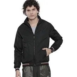 the indian garage co Men Polyester Standard Length Slim Fit Solid Bomber Jackets-picture-46