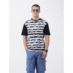 The Indian Garage Co Men Printed Monochrome Applique Boxy T-shirt-picture-41
