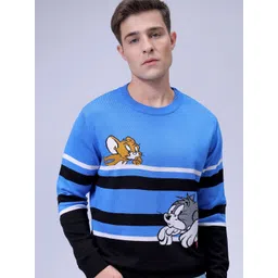 The Indian Garage Co Men Printed Round Neck Pullover Sweater-image-5