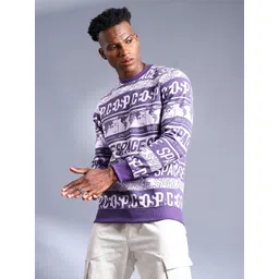 The Indian Garage Co Men Purple Printed Sweatshirt-picture-23