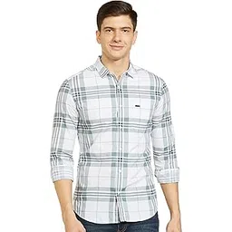 the indian garage co Men Regular Fit Checkered Full Sleeves Cutaway Collar Casual Shirt-picture-36