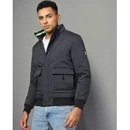 the indian garage co Men Regular Fit Padded Bomber Jacket-picture-26