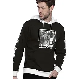 the indian garage co Men Regular Fit Placement Print Overhead Hooded Sweatshirt-picture-24