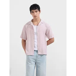 The Indian Garage Co Men Relaxed Fit Geometric Printed Cuban Collar Casual Shirt-picture-12